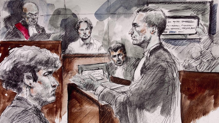 Une illustration judiciaire du procès.