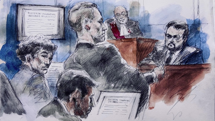 Une illustration judiciaire du procès.