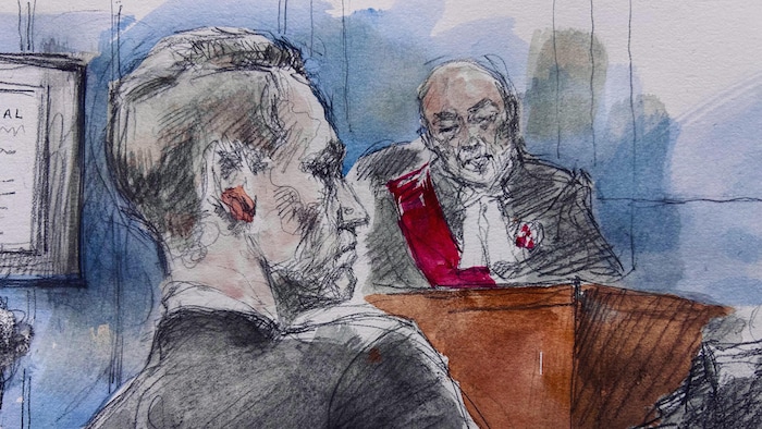 Une illustration judiciaire du procès.