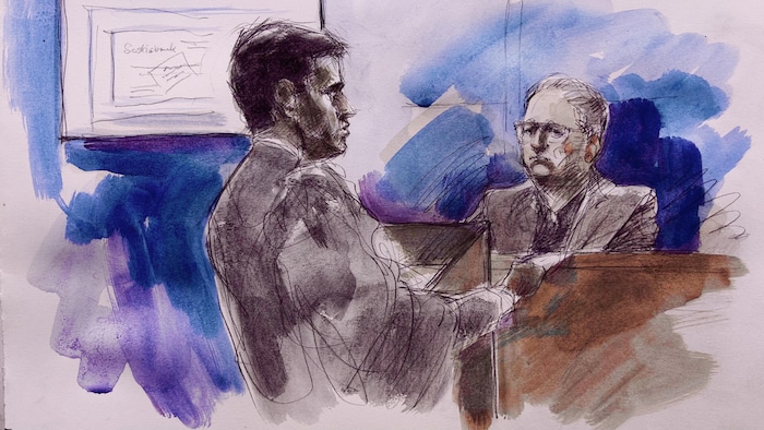 Une illustration judiciaire du procès.