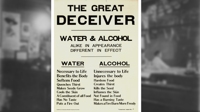 Une affiche de 1912 faisant la promotion de l’abstinence d’alcool.