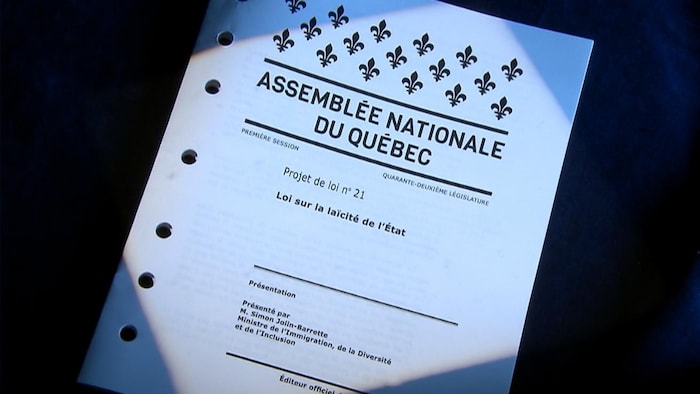 Image de la couverture du projet de loi déposé par le ministre Simon Jolin-Barrette à l'Assemblée nationale.