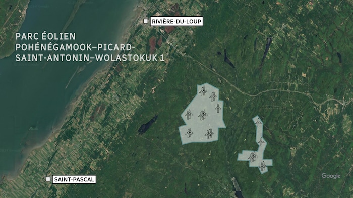 Carte du projet éolien.