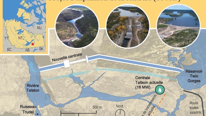Le plan du projet d'expansion de la centrale de Taltson. 