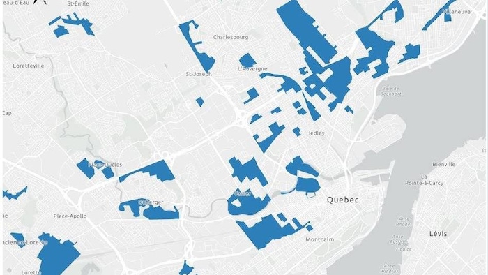Carte de la ville de Québec.