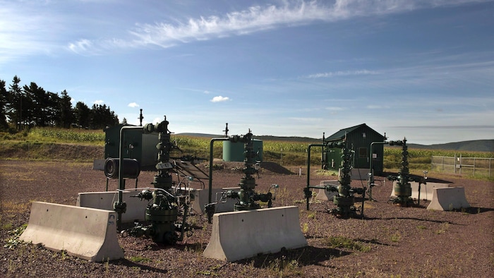 Un puits de gaz naturel dans la région de Penobsquis au Nouveau-Brunswick.