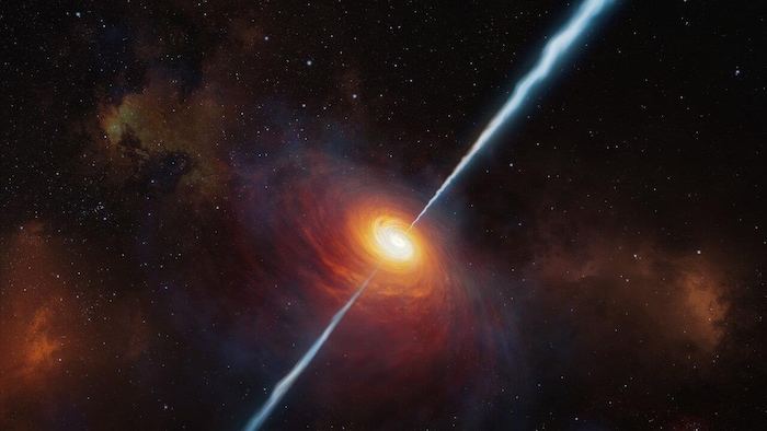 Impression artistique d'un quasar.