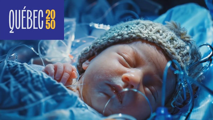 L'image d'un bébé prématuré créée avec l'intelligence artificielle générative.