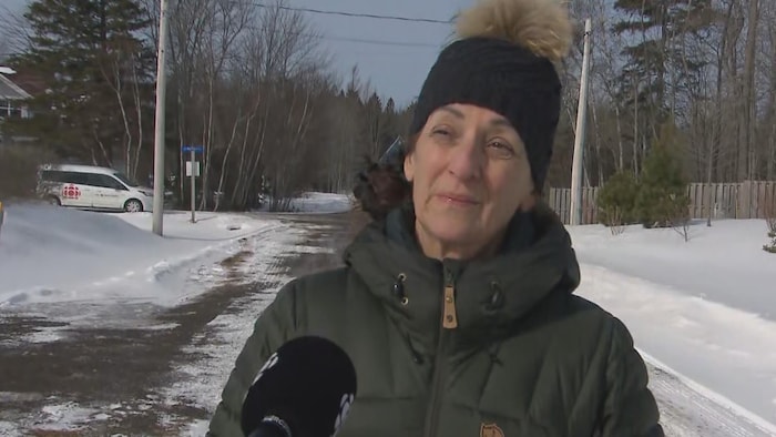 Daniel Robichaud's wife, Rachel Strugnell, attended the search Thursday.