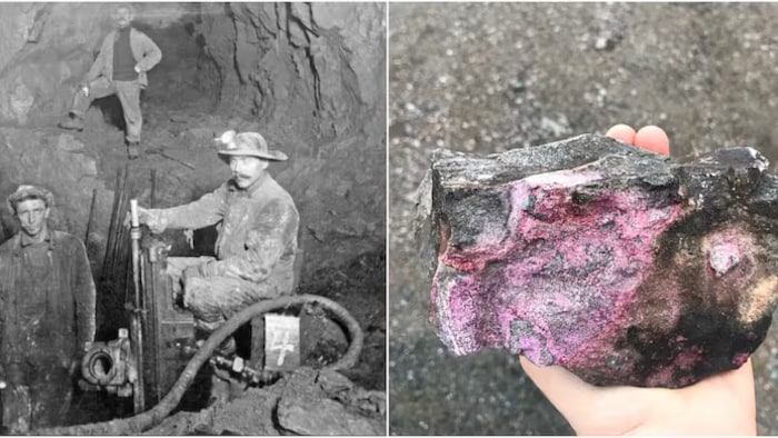 Des hommes dans une mine.