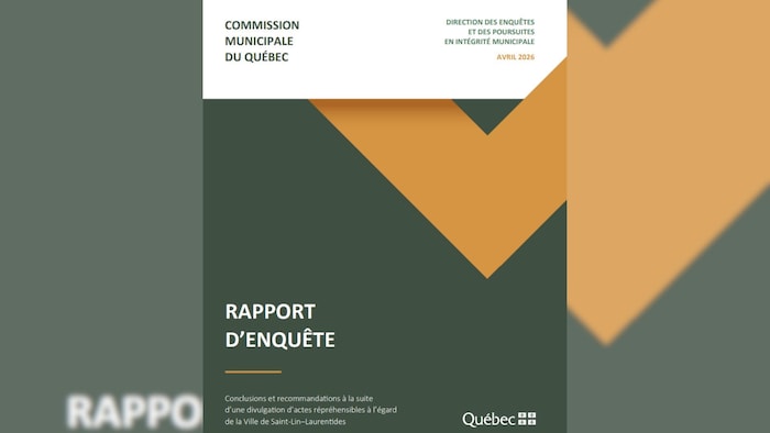 Une image de la page couverture du rapport d'enquête.