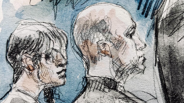 Une illustration judiciaire du procès.

