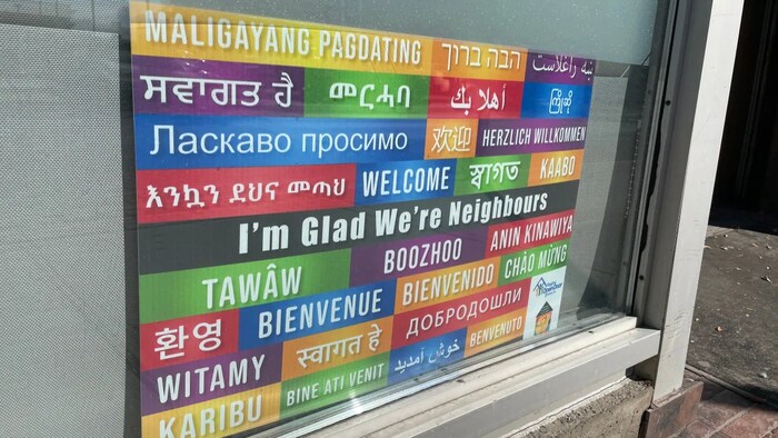 The Regina Open Door Society’s inclusive welcome signs are available by donation through the non-profit or at businesses in the city’s Heritage neighbourhood.