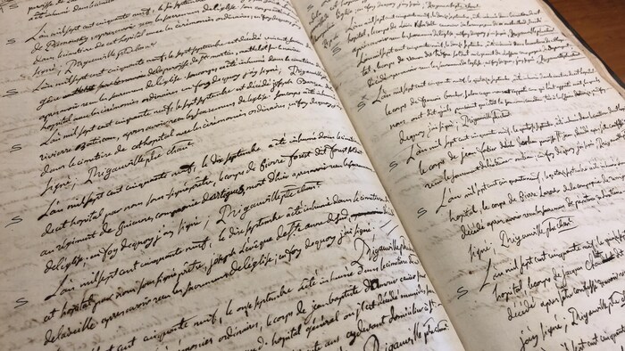 Page du Registre des sépultures, mariages et baptêmes de la paroisse de Notre-Dame-des-Anges