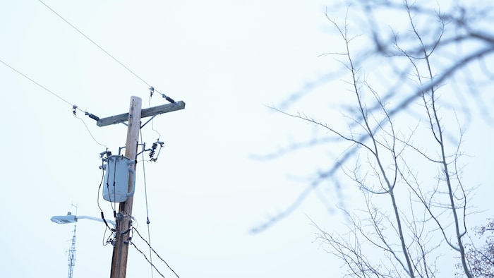Un poteau électrique à Whitehorse.