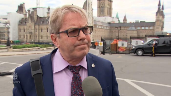 Rodger Cuzner In Front Of The Parliament Building.