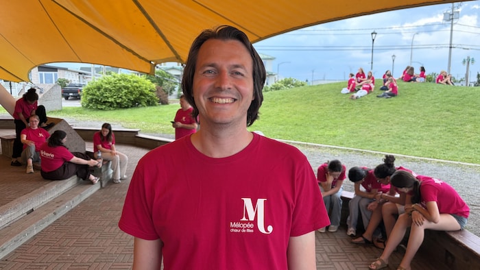 Romain Verbeeren sous la tente jaune.
