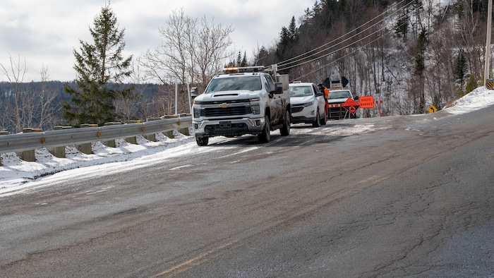 Route barrée en raison de craintes de débordements de la rivière Matane.