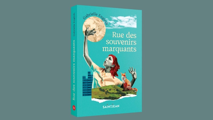 Couverture de livre au fond bleu. 