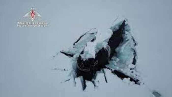 Three nuclear submarines owned by Russia maneuvered to break through several feet of Arctic ice at the same time.