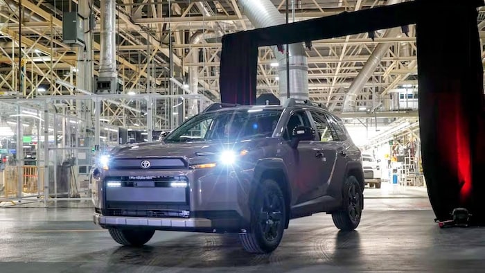 Un RAV4 totalement assemblé dans l’usine de Woodstock. 