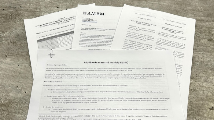 Un exemplaire du Modèle de maturité bilingue de l’AMBM.