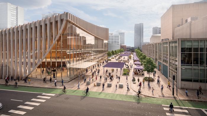 Projet de piétonisation de la rue Cambie et de liaison entre le Théâtre Queen Elizabeth et un nouveau hall imaginé par le cabinet d'architectes Diamond Schmitt.