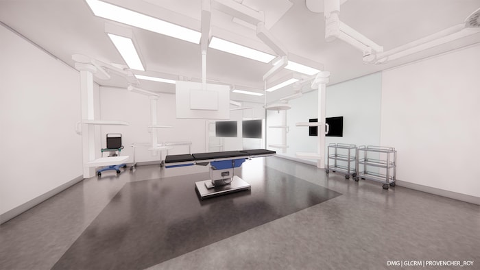 Une maquette d'une salle d'opération.