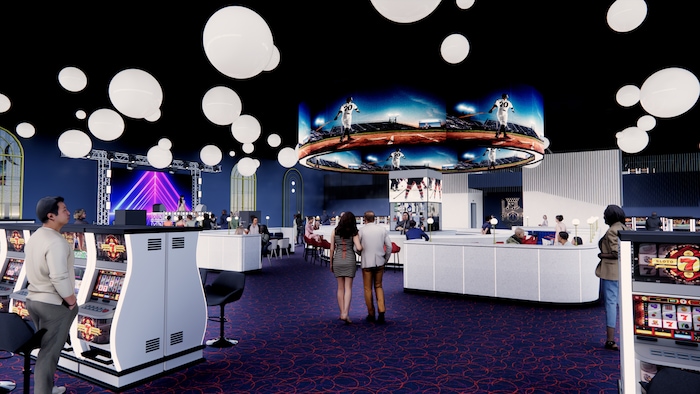 Aperçu de l'intérieur du futur salon de jeux de Rimouski.