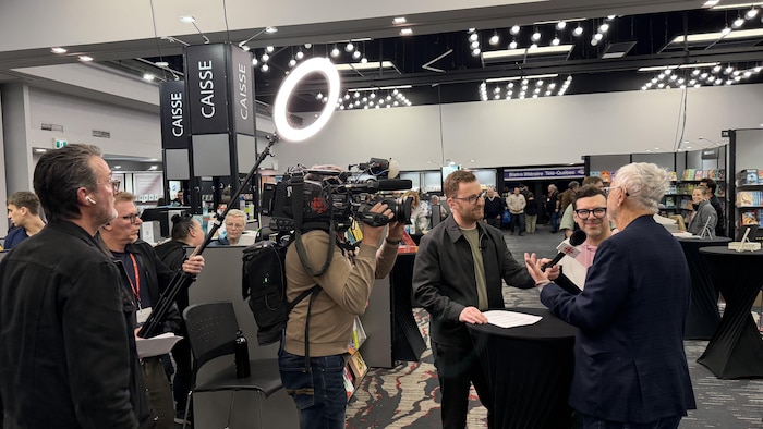 Jonathan Roberge, Simon Boulerice et Michel Tremblay.