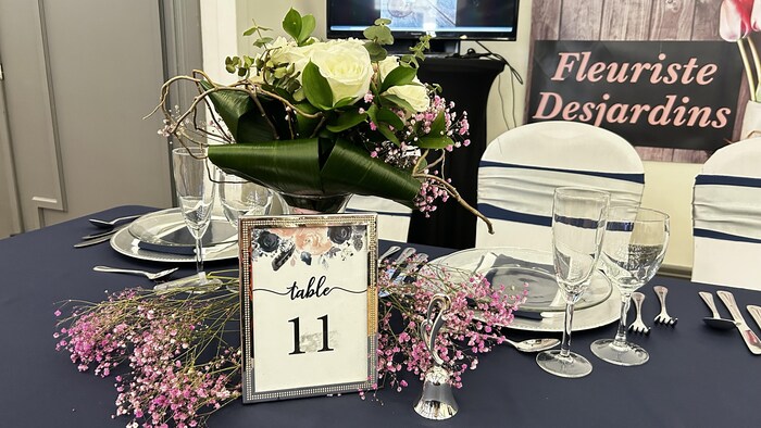 Un exemple de table de réception au Salon des mariés.