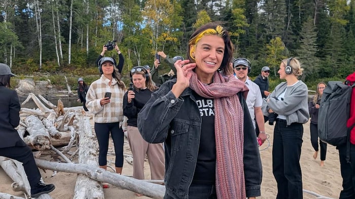 Sara Dufour prend la pose.