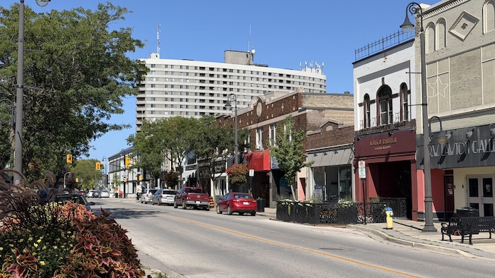 Une rue du centre-ville de Sarnia.