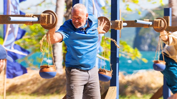 Sébastien D'Astous lors d'une épreuve physique à l'émission Survivor Québec.