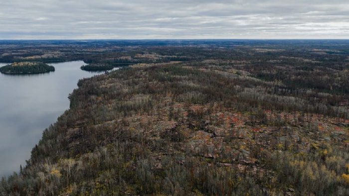 Une vue aérienne du sentier Mantario.