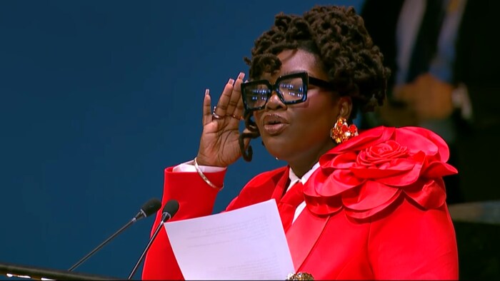 Shahaddah Jack a présenté son poème « Reclaiming Our Pen », devant l'Assemblée générale de l'ONU.
