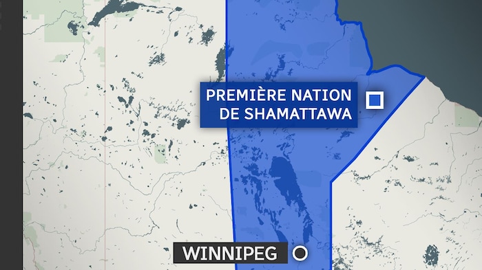 Carte qui montre où est établie la Première Nation sur le territoire manitobain.