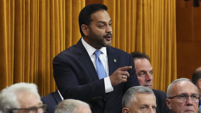Le député de Calgary Heritage, Shuvaloy Majumdar, à la Chambre des communes.
