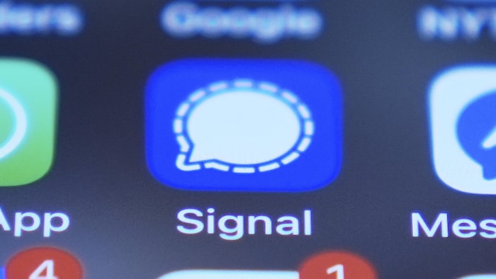L’application Signal est visible sur l’écran d’un appareil mobile.