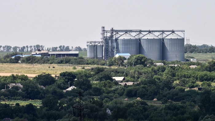 Des silos de stockage de blé dans la région de Donetsk.