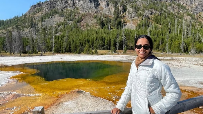 Sindhu Mahadevan at Yellowstone National Park in Wyoming in 2021. (Submitted by Sindhu Mahadevan)