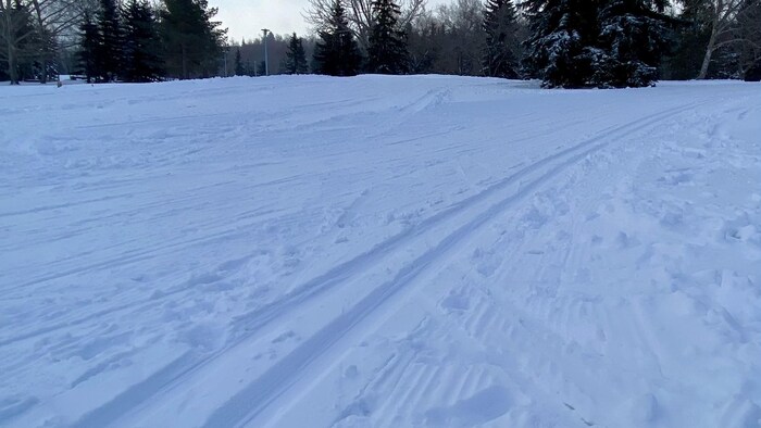 Une piste de ski de fond au parc Gold Bar à Edmonton (février 2024).