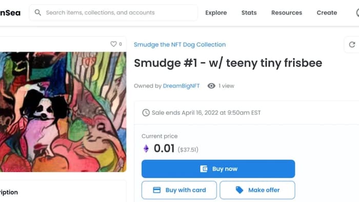 As a teaching exercise, Henry Kim, a blockchain expert at York University's Schulich School of Business, created an NFT of his dog Smudge using the same tools used to preserve the value of crypto tokens. So far, no bidders.