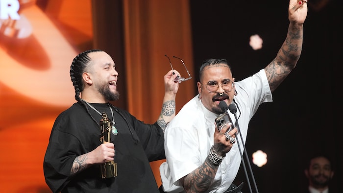 Les Snotty Nose Rez Kids lors du Gala des prix Juno.