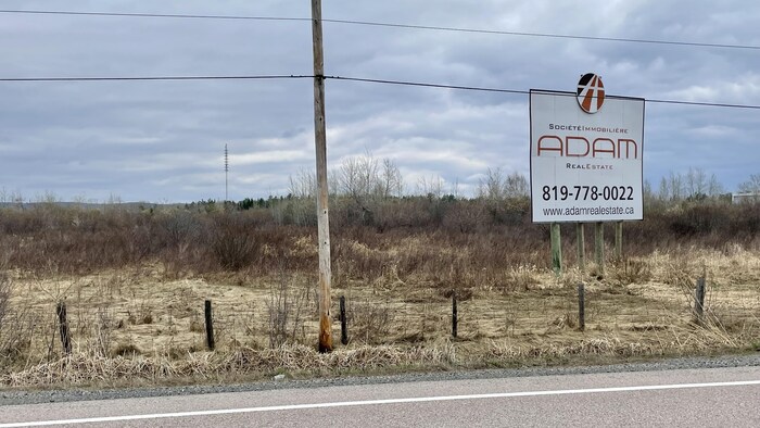 Un terrain vague à vendre en bordure de route.
