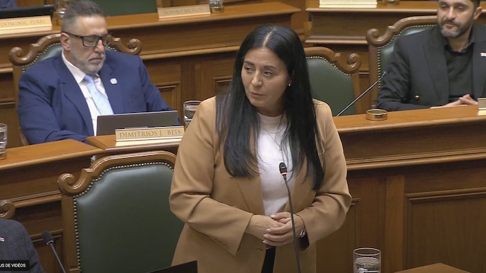 La mairesse Soraya Martinez Ferrada lors de la période de question des citoyens au conseil municipal.