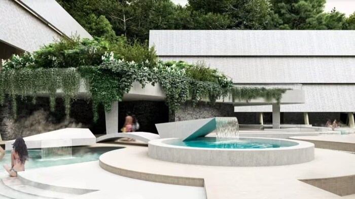 Art conceptuel pour un spa nordique pour transformer ce qui était un espace inutilisé dans le parc Stanley.