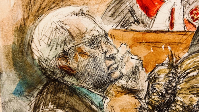 Illustration judiciaire du procès.