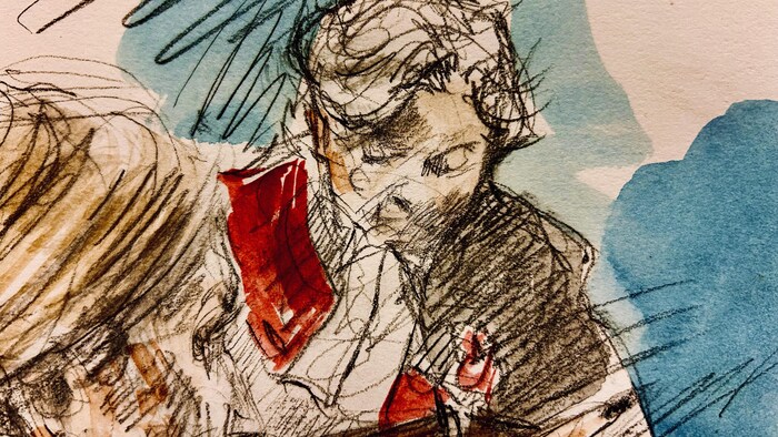 Illustration judiciaire du procès.