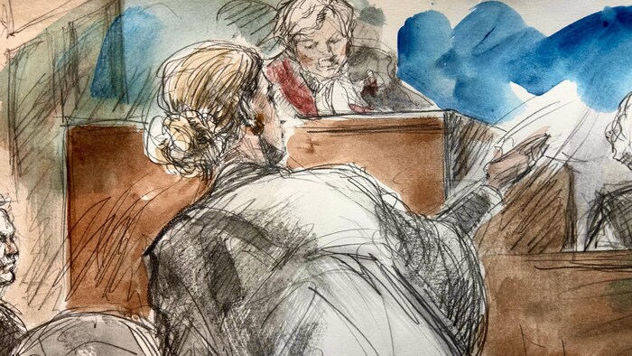 Illustration judiciaire du procès.